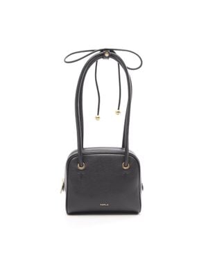 Furla Poppy S Leather Shoulder Bag - Black