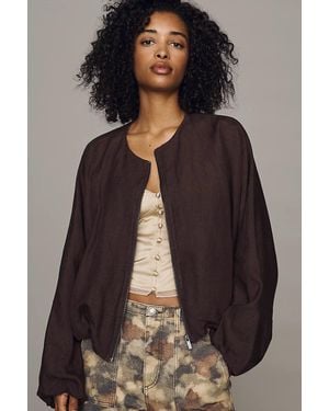 Sanctuary Linen Bubble Jacket - Brown