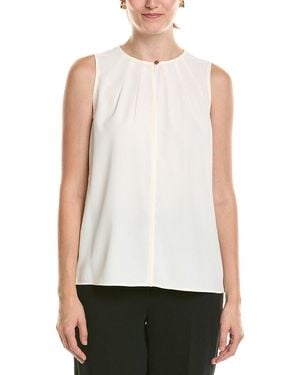 Anne Klein Keyhole Neck Blouse - White