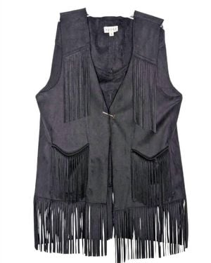 Adore Short Faux Suede Vest - Gray