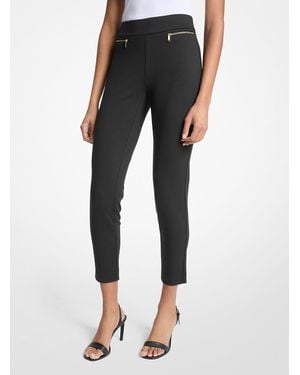 Michael Kors Viscose Blend Zip Pants - Black