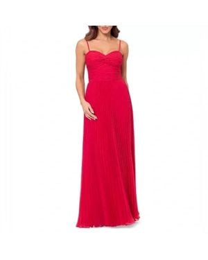 Xscape Rushed Pleated Gown - Red