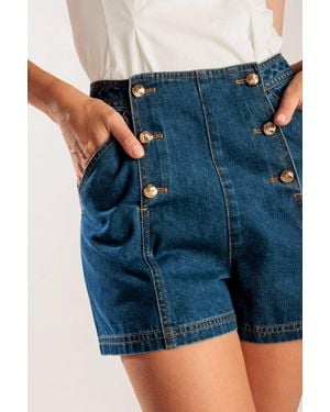 TRUEDAMES Drive-In Movie Denim Short - Blue