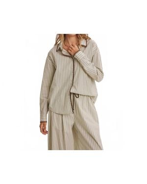 In February Mediterranean Artisan Stripe Shirt - Natural