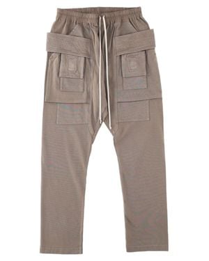 Rick Owens Elastic Waistband Relaxed Cotton Pants - Gray