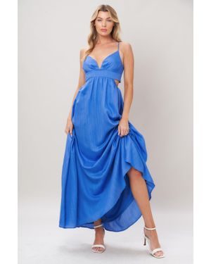 TRUEDAMES Azure Temptation Woven Maxi Dress - Blue