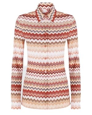 Missoni Terracotta Zig Zag Slim Shirt - Red