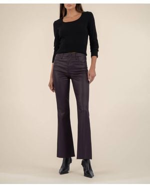 Kut From The Kloth Stella Coated High Rise Flare Pants - Blue