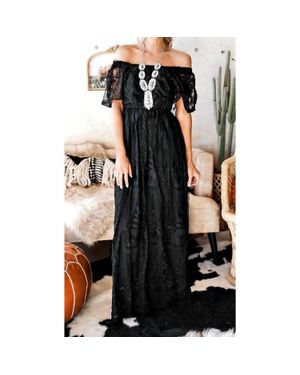 Dress Day Lace Off Shoulder Maxi Dress - Black