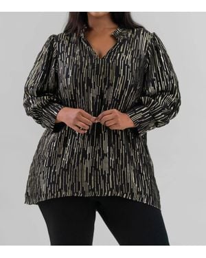 Emily Lovelock Hailey Lurex Blouse - Black
