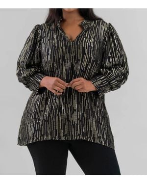 Emily Lovelock Hailey Lurex Blouse - Black