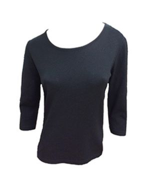Angel 3/4 Scoop Neck Top - Blue