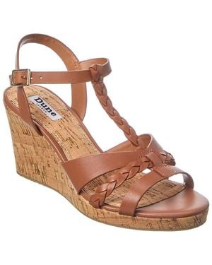 Dune Koali Leather Wedge Sandal - Brown