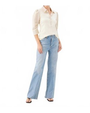 Fifteen Twenty Camden Contrast Henley Top - Blue