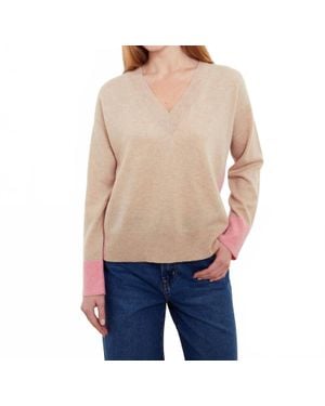 Isla Beth V-Neck Sweater - Natural