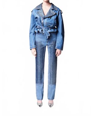 Area Crystal Straight Leg Jean - Blue