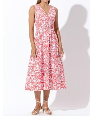 LUSANA Poplin Midi Dress - Pink