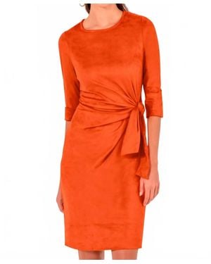 Gretchen Scott Cinch & Tie Ultra Suede Dress - Orange