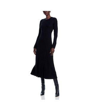 French Connection Fitted Ribbed Knit Sweaterdress - Blue