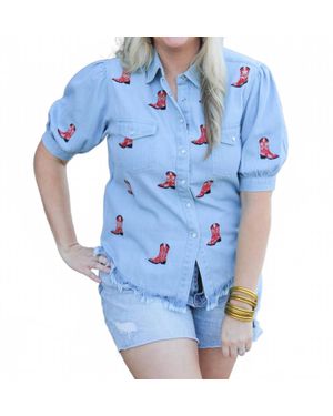 Layerz Clothing Bailey Denim Top - Blue