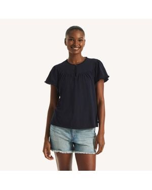 Nautica Flutter-Sleeve T-Shirt - Black