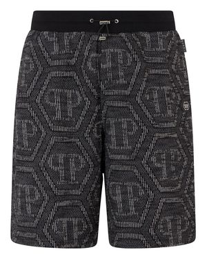 Philipp Plein Jacquard Shorts Monogram - Gray