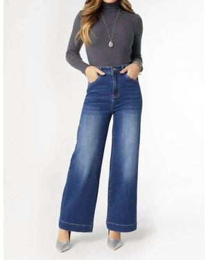 Coco + Carmen Everstretch Hi Rise Wide Leg Pants - Blue