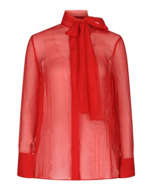 Valentino Sheer Organza Blouse - Red
