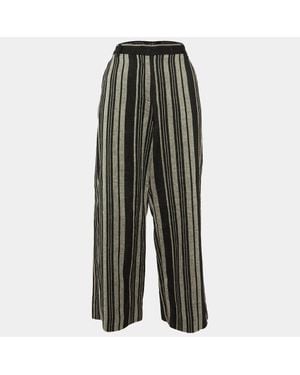 Weekend by Maxmara Striped Linen Pants - Gray