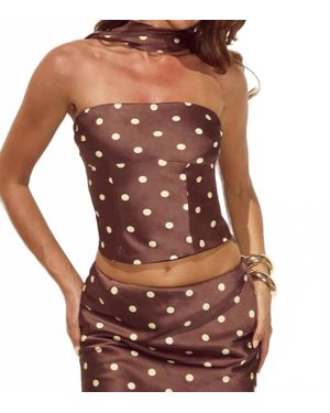 Runaway the Label Blaine Polka Dot Top - Brown