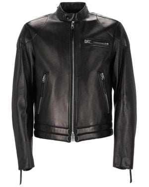 Tom Ford Nappa Leather Biker Jacket - Black