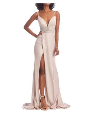 Clarisse Deep V-Neck Maxi Dress - Pink