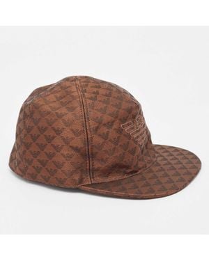 Emporio Armani Logo Jacquard Aquila Baseball Hat - Brown