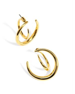 Rho Two Dimensional Hoop Earring - Metallic