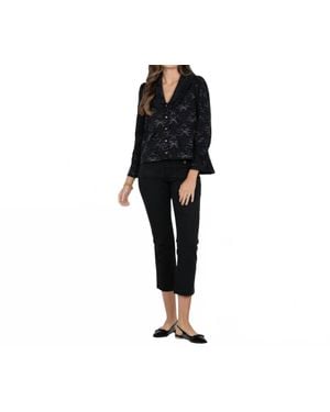 Emily Mccarthy Bow Lattice Cameron Top - Black