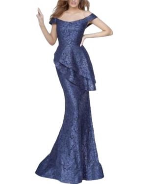 Jovani Off The Shoulder Mermaid Gown - Blue