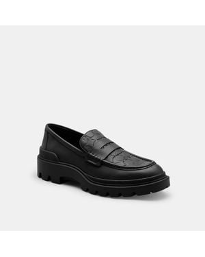 COACH Platform Loafer With Signature Print - Black