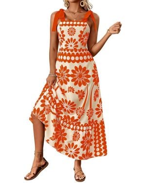 FREYLINA Midi Dress - Orange