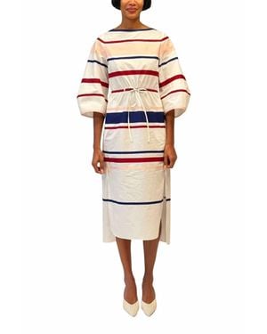 Rosie Assoulin Ribbon Caftan Dress - White