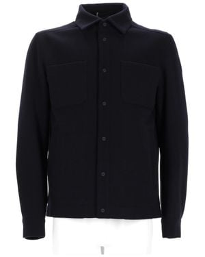 Herno Structured Minimalist Jacket With Snap Button Closure - Black