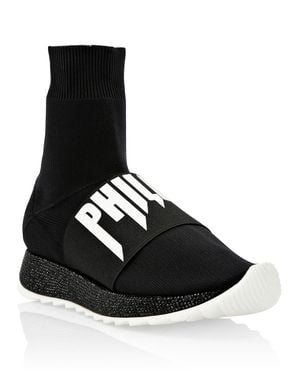 Philipp Plein Hi-Top Sneakers Crystal - Black