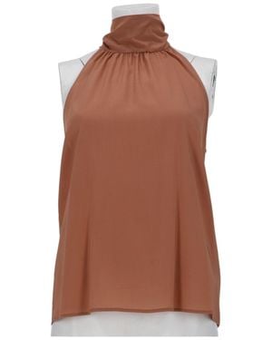 PT Torino Anita Viscose-Blend High Neck Top - Brown