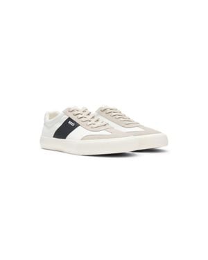 BOSS Low-Top Sneakers With Suede Trims - White