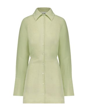Matthew Bruch Blouson Mini Shirt Dress - Green