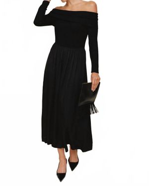 Bella Dahl Off Shoulder Midi Dress - Black