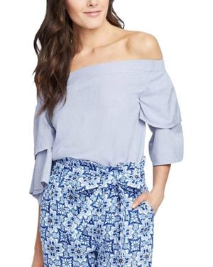 Rachel Roy Off The Shoulder Tiered Sleeve Top - Blue