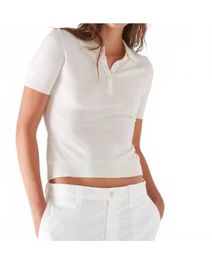 Patrick Assaraf Superfine Merino Lyocell Short Sleeve Polo - White