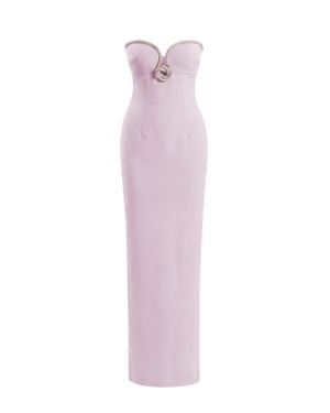Saiid Kobeisy Strapless Midi Dress - Purple