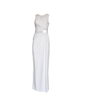 Sportmax Saletta Draped Viscose Blend Midi Dress - White