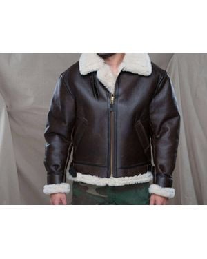 Cloud Nine Sheepskin Bomber Coat - Black